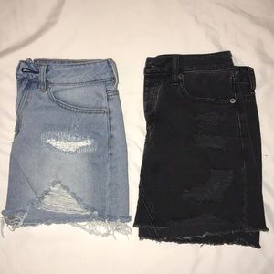 Distressed denim skirts